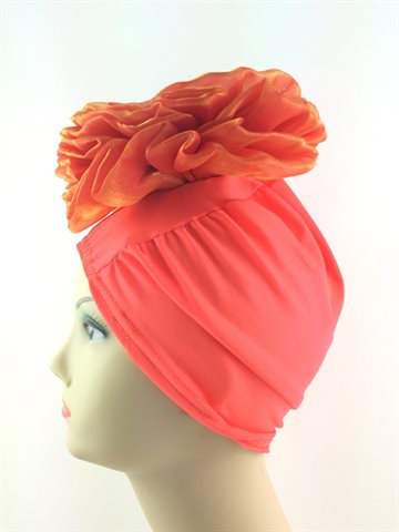 Turban with flower - Orange